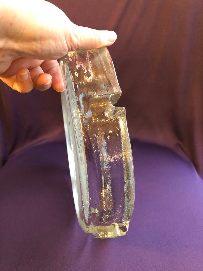 Huge vintage clear glass cigar ashtray