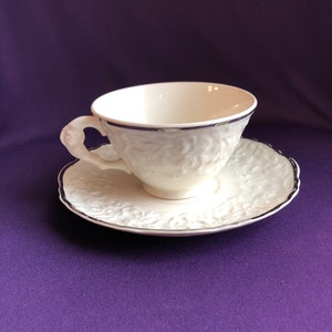 Vintage Pope-Gosser Rose Point Coffee Cup and Saucer Set