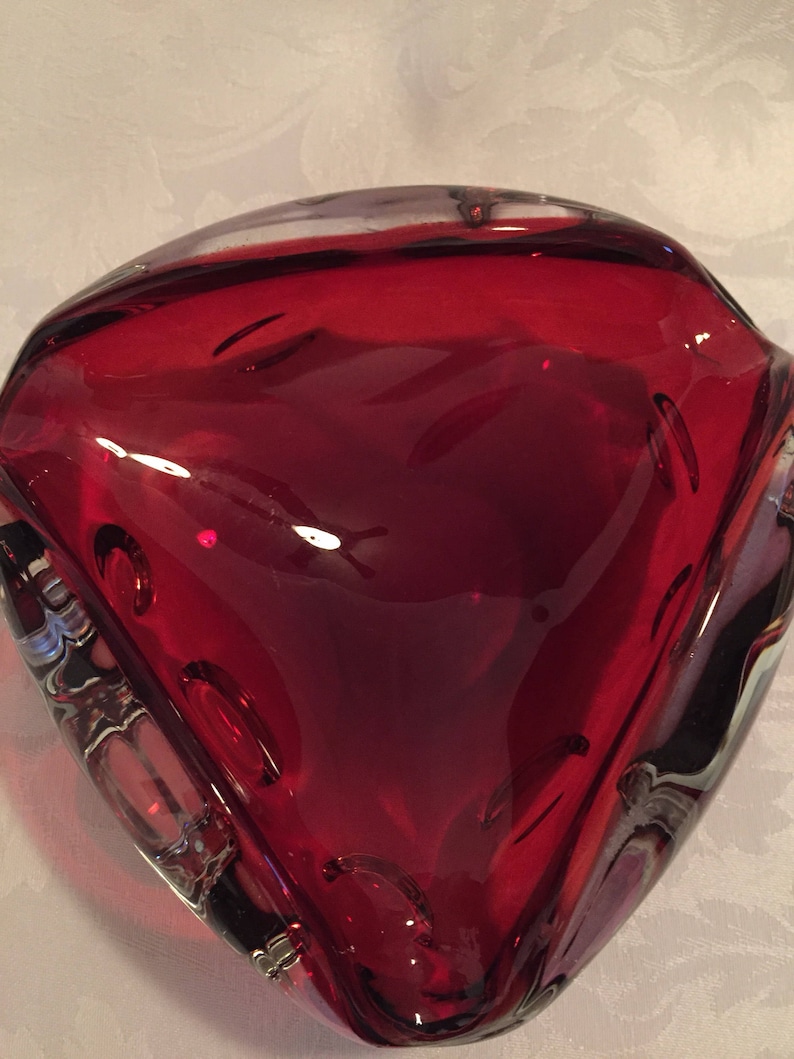 Vintage ruby red ashtray
