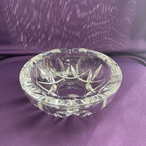 Vintage clear crystal glass ashtray