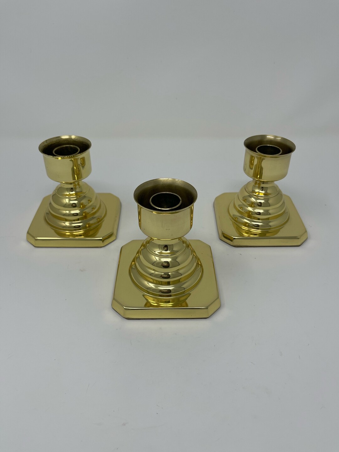 Vintage Brass Candlestick Holders, Set of 3 - Baldwin (not Perfect) - Etsy