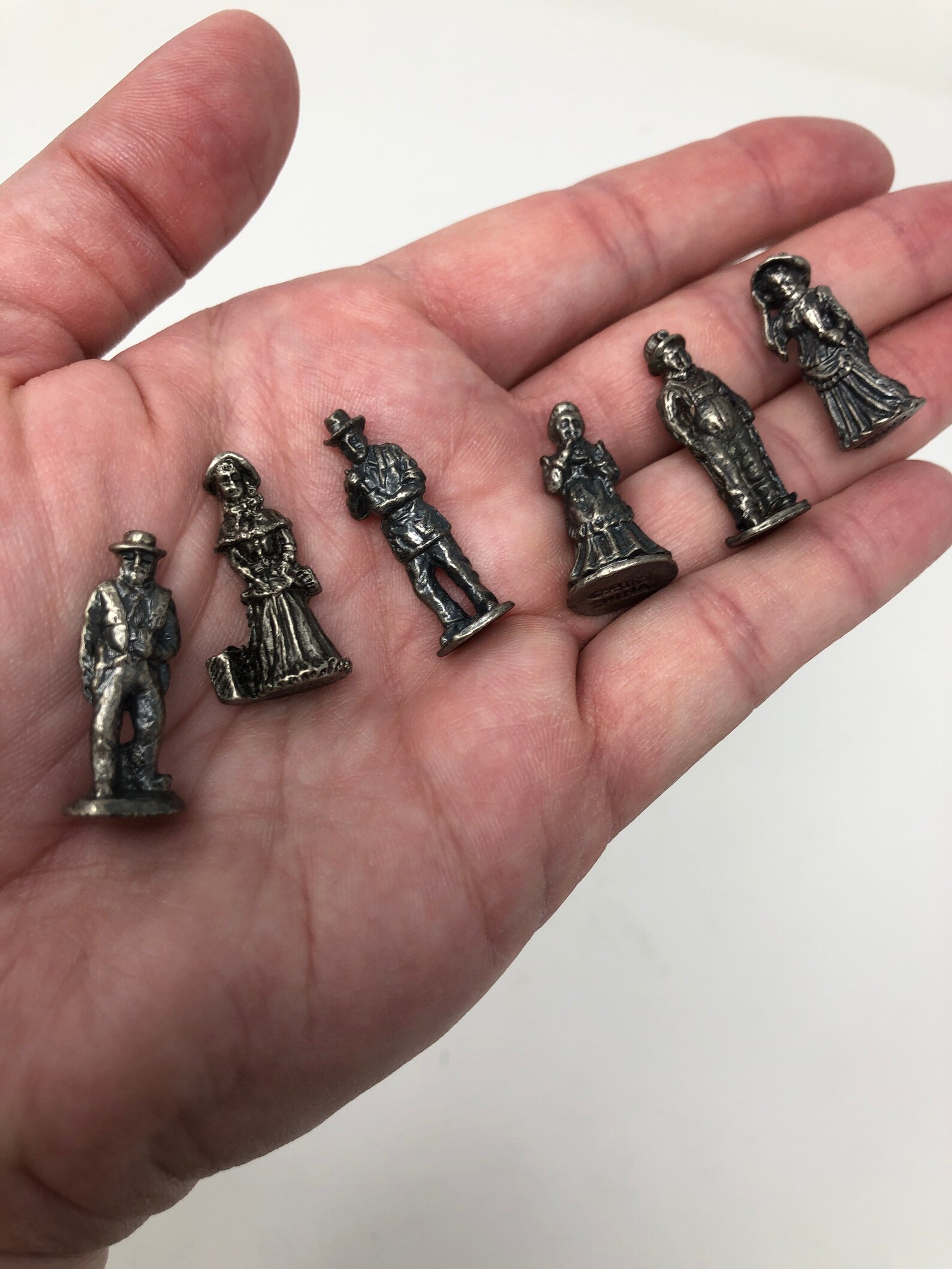 Vintage Pewter Miniature Figurine Set Etsy