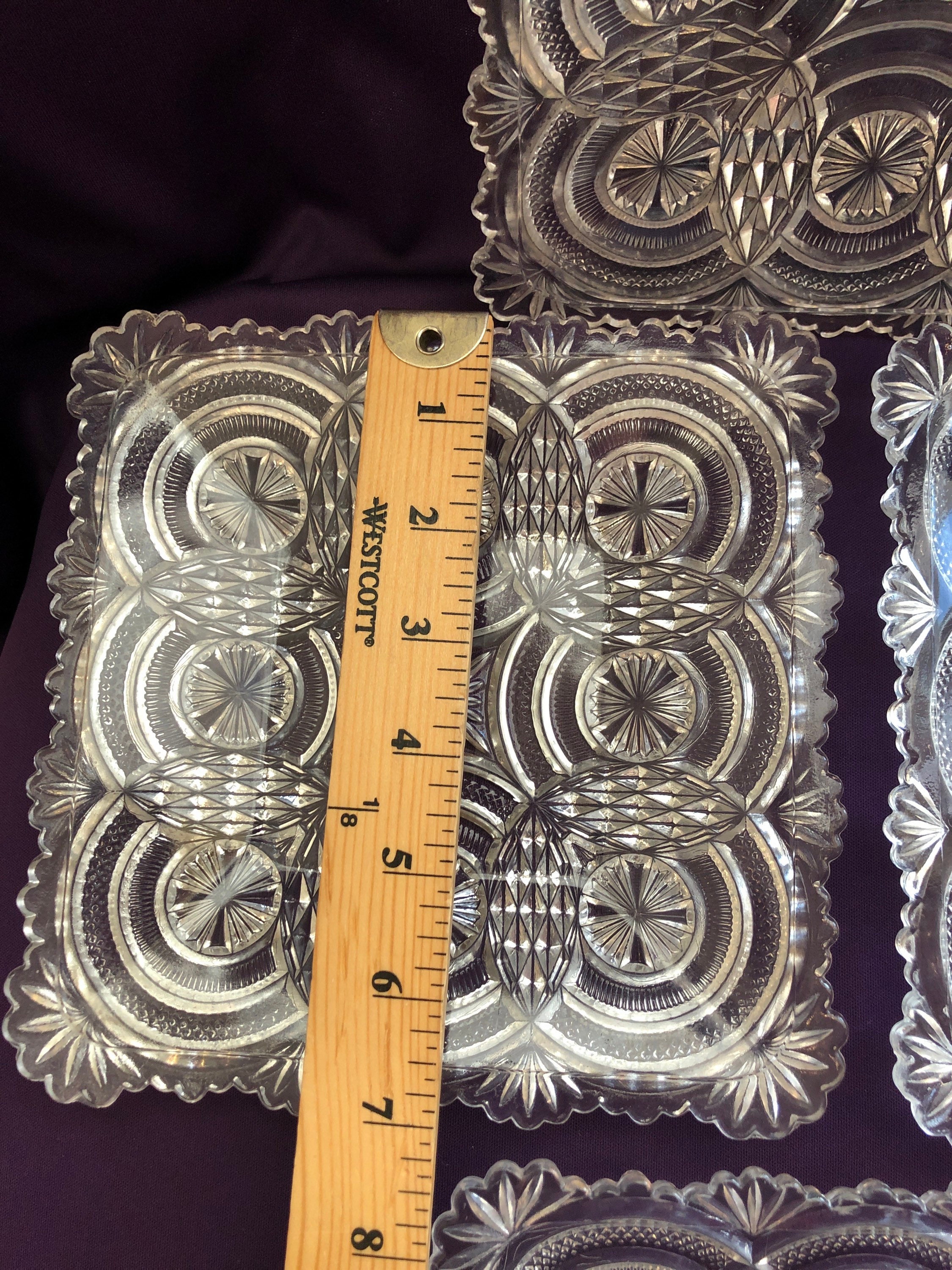 Set of 4 Clear Small Vintage Dessert / Salad Plates light Etsy