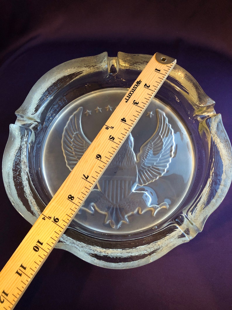 Huge vintage clear glass cigar ashtray