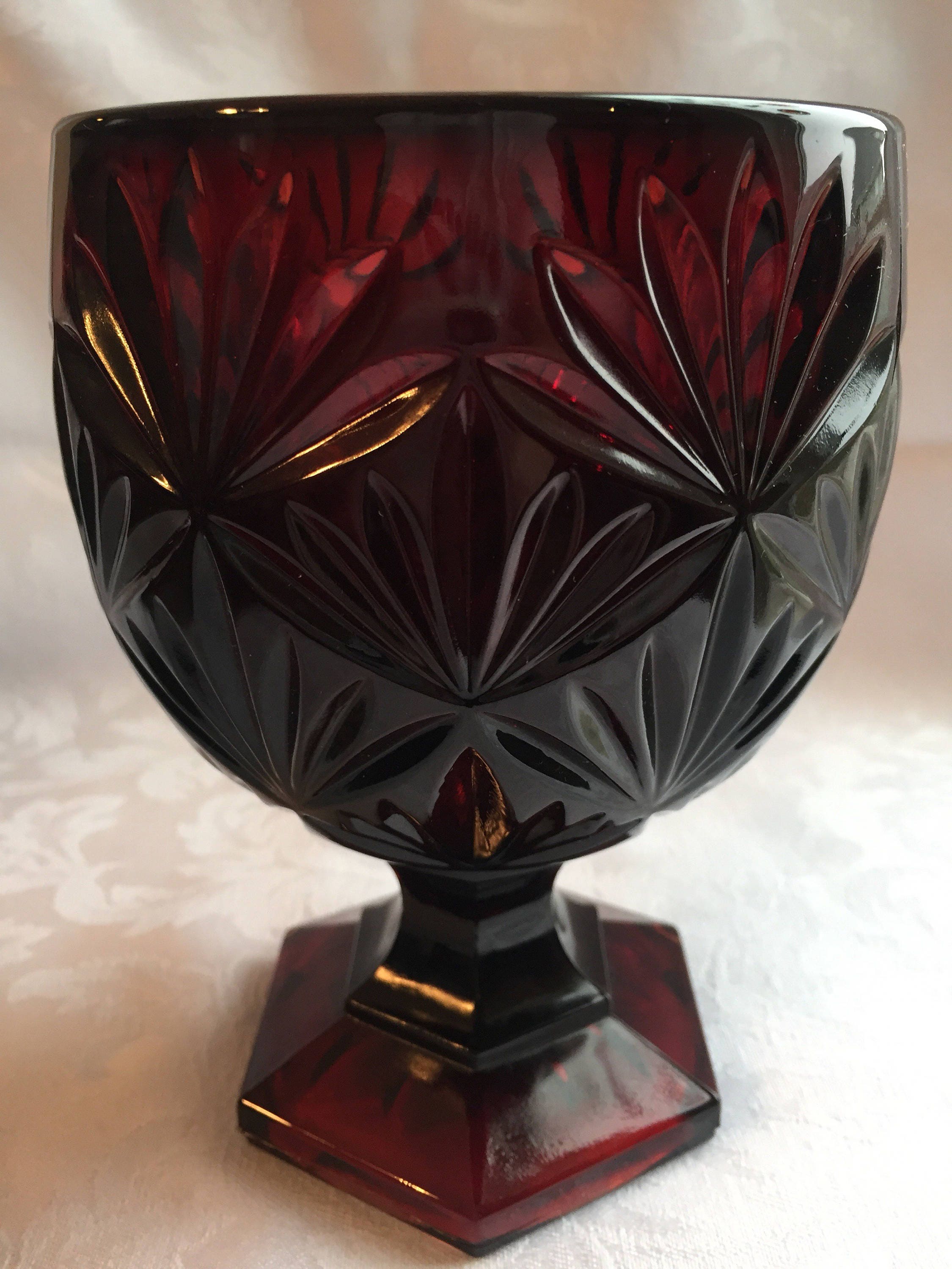 Vintage Ruby Red Glass Candy Dish / Compote (no Lid) - Etsy