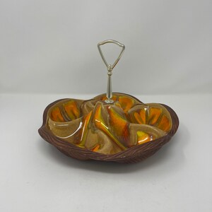 Vintage Sequoia ceramic / pottery serving tray with handle (not perfect)
