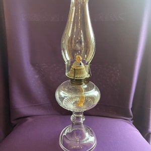 Vintage glass oil lamp, medium size