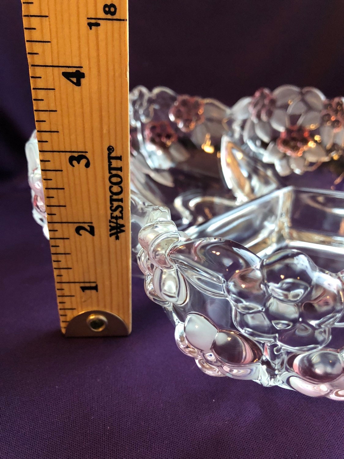 Vintage Mikasa cristal plato dividido con flores rosas | Etsy