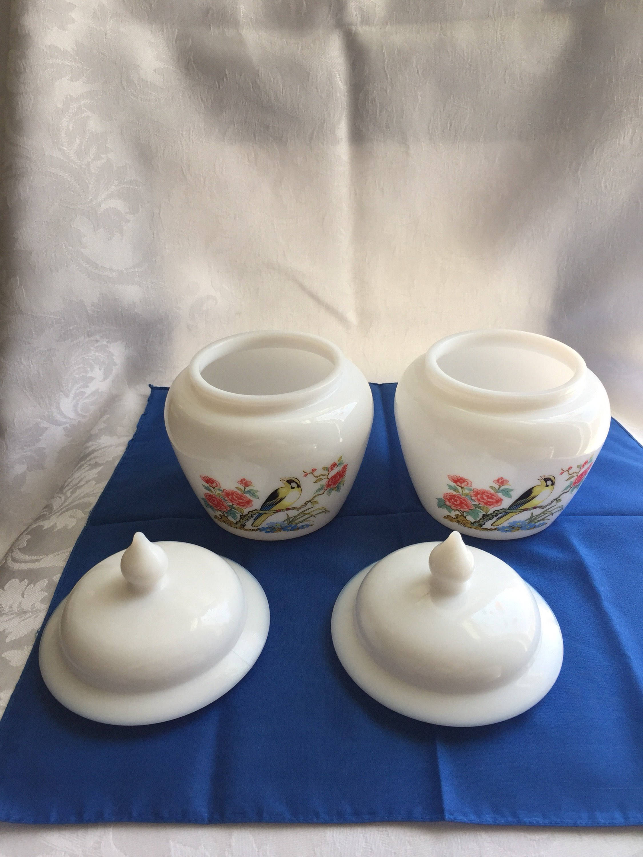 Vintage Milk Glass Canisters / Jars Etsy