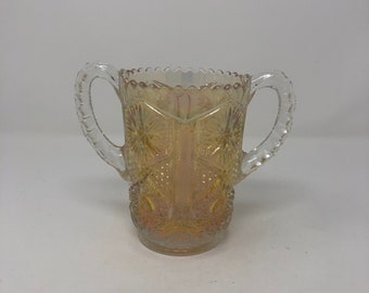 Pretty vintage iridescent glass celery vase (not perfect)