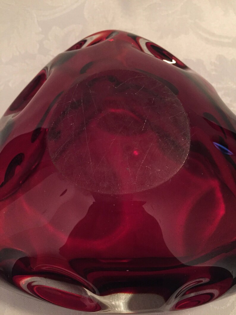 Vintage ruby red ashtray