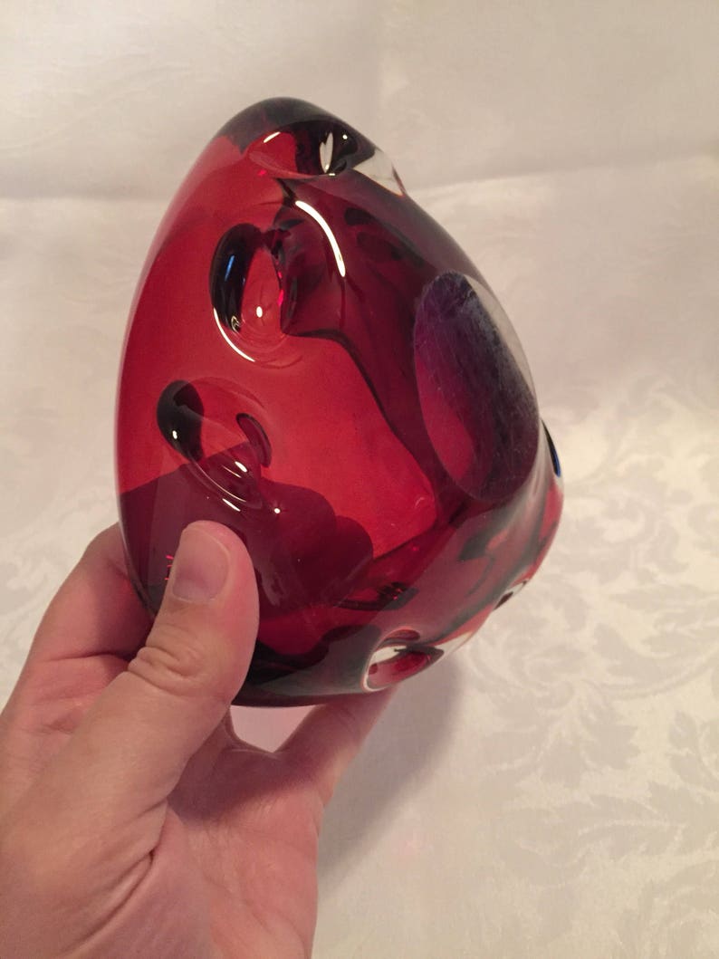 Vintage ruby red ashtray