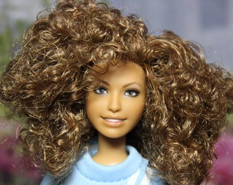 barbie with curly brown hair