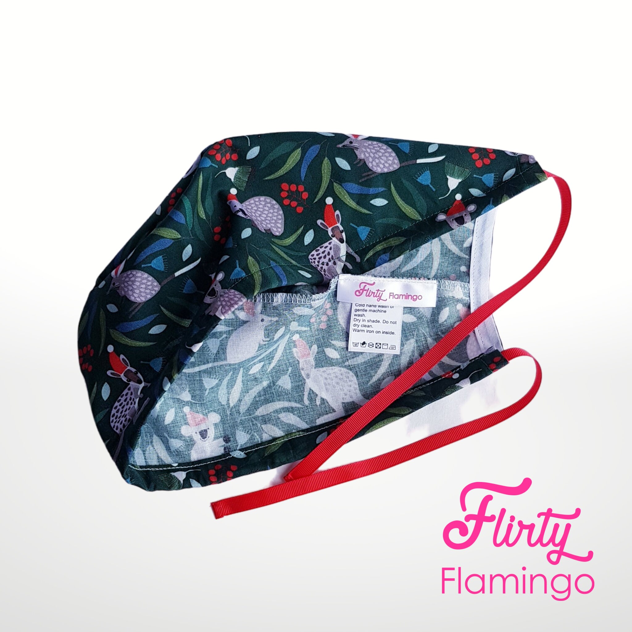 Christmas Scrub Cap, Scrub Hat, Surgical Cap, Australian Animals