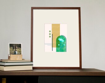 Mid-Century Moderne GreenAster Digitale Print