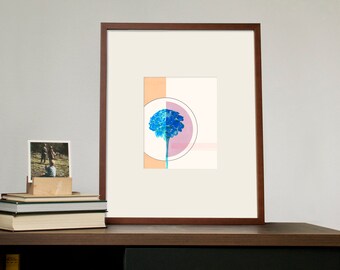 Mid-Century Moderne Goudsbloem Digitale Print