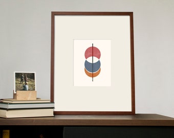 Mid-Century Moderne Geometrische Poster 1 Digitale Print