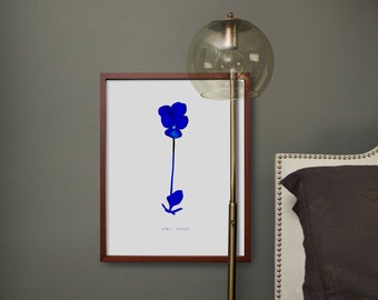 Februari geboorte maand bloem-Violet digitale print