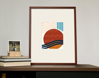 Mid-Century Moderne Geometrische Poster 17 Digitale Print