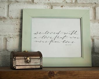 We hielden met een liefde / / Edgar Allen Poe / / Hand-geletterden digitale Print / / afdrukbare