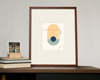 Mid-Century Moderne Geometrische Poster 9 Digitale Print