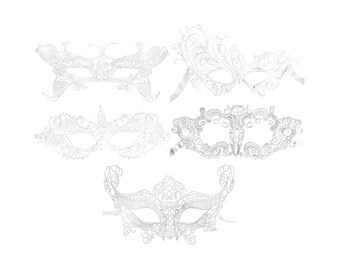 White Lace Masquerade Halloween Carnival Fancy Dress Party Eye Mask (Choose)