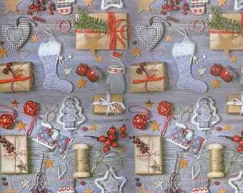 10 Sheets of Christmas Wrapping Paper Traditional Festive 75cm x 50cm (Style 4)