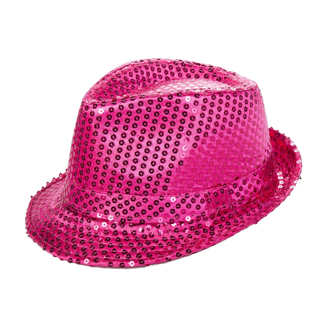 Hot Pink Sequin Fedora Dress up Hat - Etsy
