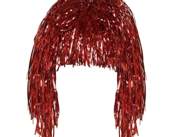 Red Tinsel Eid Party Dress Up Wig