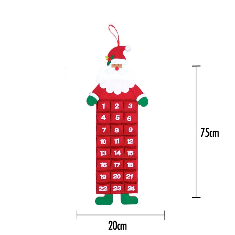 Large Felt Christmas Advent Calendar With Pockets Hanging Etsy