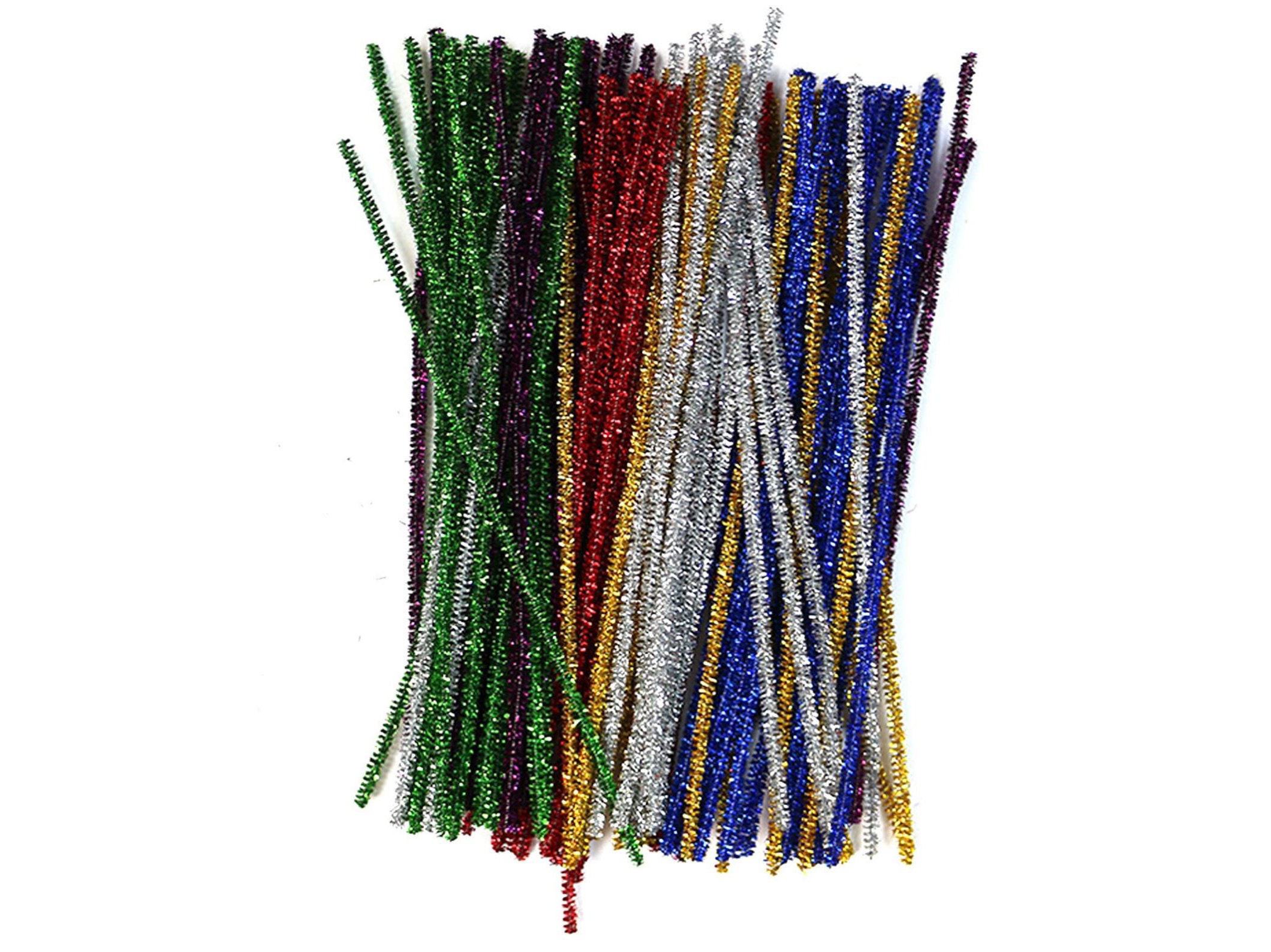 Box of 100 Metallic Christmas Gold Wired Tinsel Chenille Stems