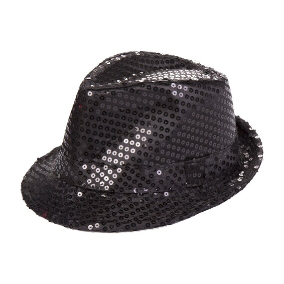 Black Sequin Fedora Dress up Hat Etsy Ireland