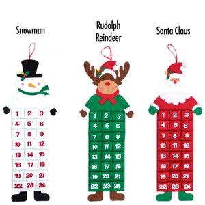 Large Felt Christmas Advent Calendar with Pockets Hanging Decoration Choose Design image 9