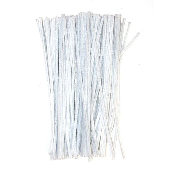 Pack of 100 White Eid Arts & Craft Pipe Cleaners 