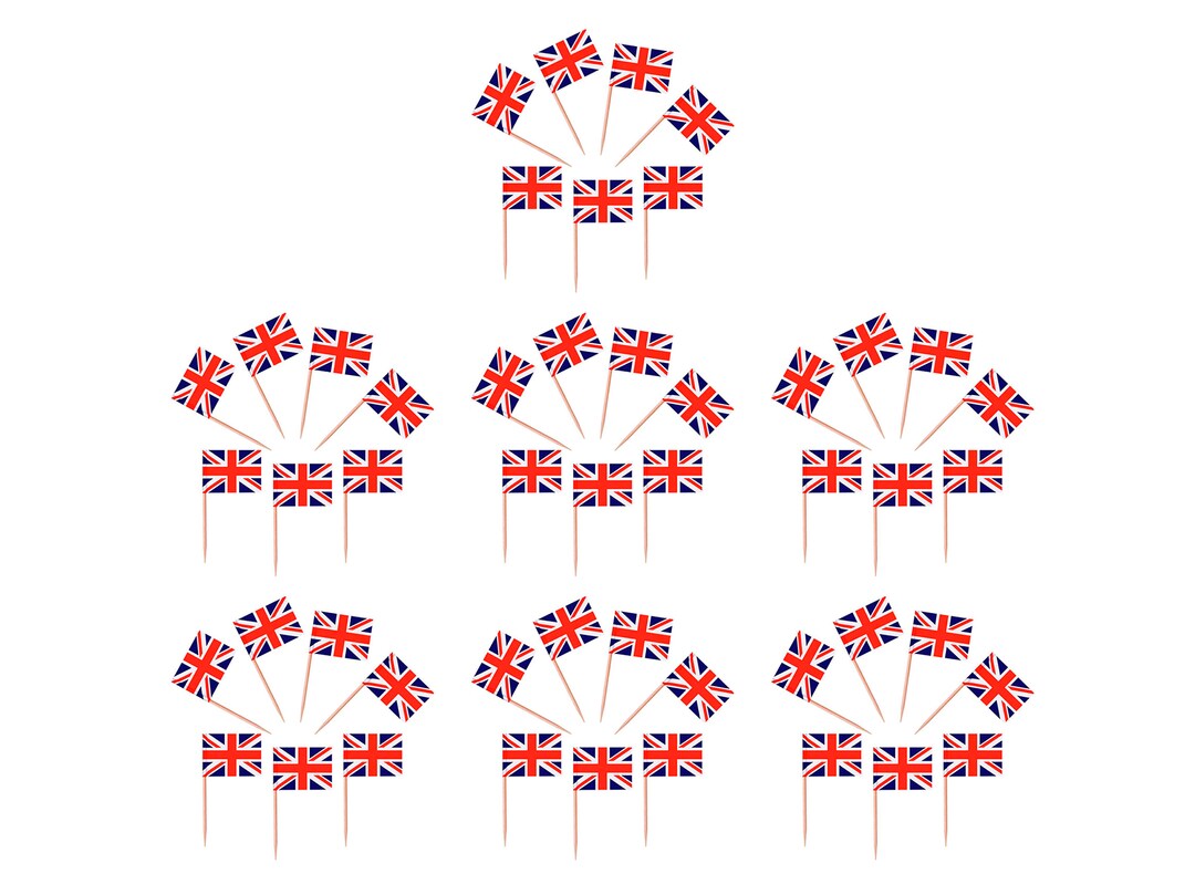 50 X Jubilee Union Jack Cocktail Stick Flags Etsy UK