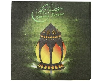 Black & Green 'Ramadan Kareem' Eid Party Napkins (20 Pack)