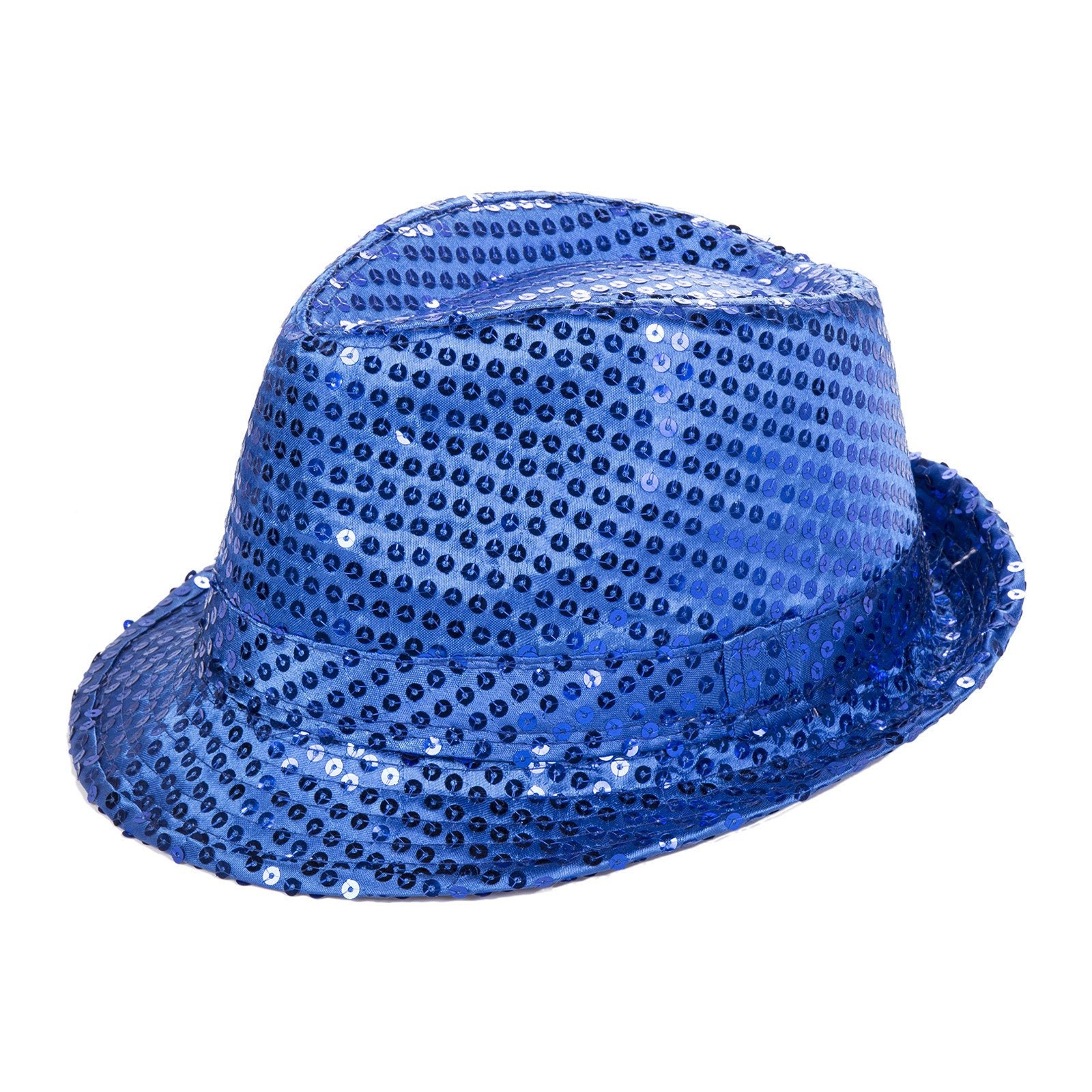 Blue Sequin Fedora Dress Up Hat Etsy