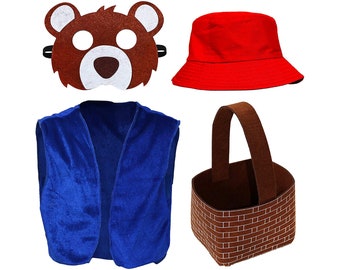 Kid's Marmalade Bear Fancy Dress Set (Mask, Hat, Vest & Basket) - World Book Day