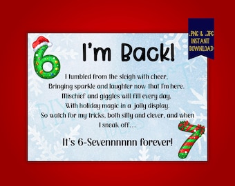Christmas Elf 'I'm Back' Printable Letter (Digital Download)