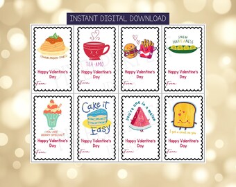 Food Pun Valentine Cards | Printable Kids Valentines (Digital Download)