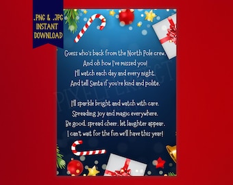 Christmas Elf Letter Printable – I’m Back Welcome Note, Instant Download Holiday Tradition