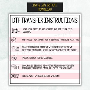 Transfert direct | Téléchargement numérique | Instructions DTF | Entretien des chemises Téléchargement | Téléchargement instantané | Fichiers numériques