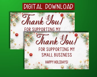 Holiday Thank You Cards: Small Business Christmas Cards (Digital Download)