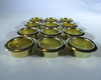 Candle Cup Inserts - Grommets – Brass or Nickel – 12 Pieces - 7/8 Inch Hole Size
