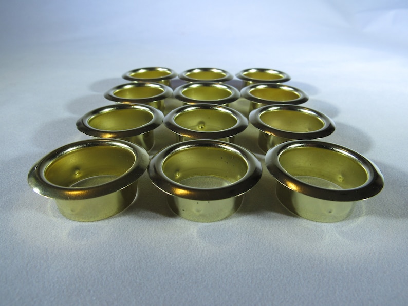 Candle Cup Inserts Grommets Brass or Nickel 12 Pieces 7/8 Inch Hole