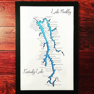 Kentucky Lake, individuelle Holzkarte, Seeschild, Seehausdekor, Seehaus, Kartengeschenk, individuelle Holzseekarte, personalisierte Laser Cut Karte