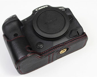 Convient pour le sac photo en cuir Canon eos r5, la demi-coque de protection eos r62, l'étui en cuir de base eos r6,