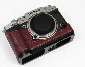 Suitable for Fuji X-T4 leather camera bag protective case XT4 half set base xt4 L plate shell