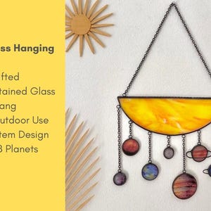 Stained Glass Solar System Wall Hanging, Sun & Planets Decor, Celestial Suncatcher, Space Lover Gift, Jupiter Planet Art, Boho Wall Decor, mars, earth, pluto, venice, neptune, uranus, mercury, space astronaut, galaxy gift