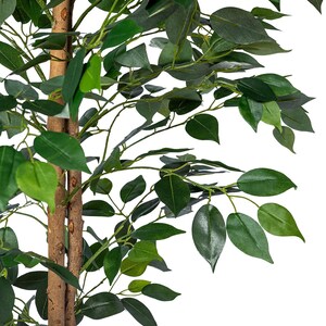 Artificial Ficus Fig Tree, Tall Indoor Fake Plant with Realistic Trunk, Leaves, Fruits and Planter, Faux Potted Tree for Home Decor Bedroom
